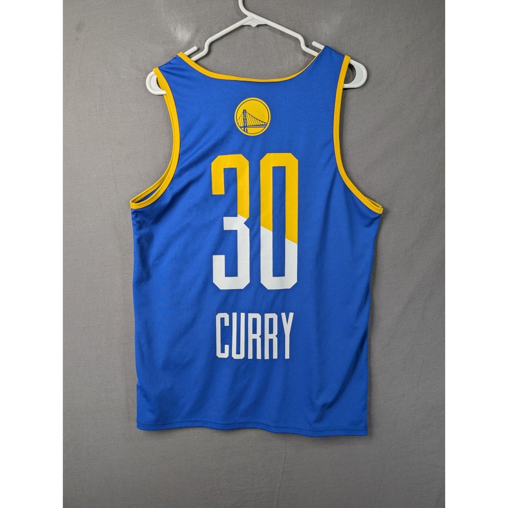 NBA Golden State Warriors Stephen Curry 30 Jersey Tank Top Blue Yellow Mediumβ
